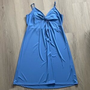 Elegant Blue Sleeveless Dress